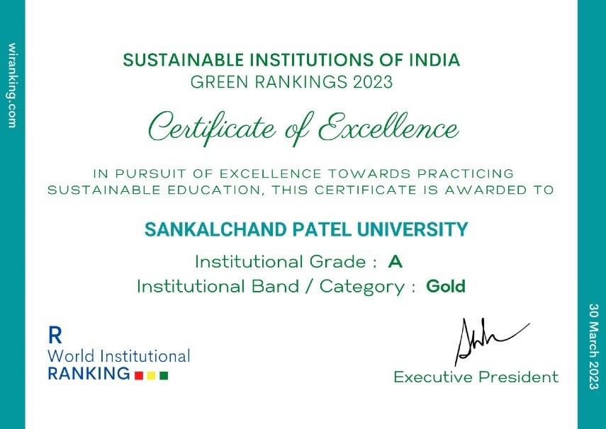 Gold Band in Indian for Research Excellence